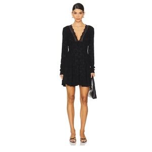 68. Free People $158 All yours Mini long sleeve Black Lace Dress